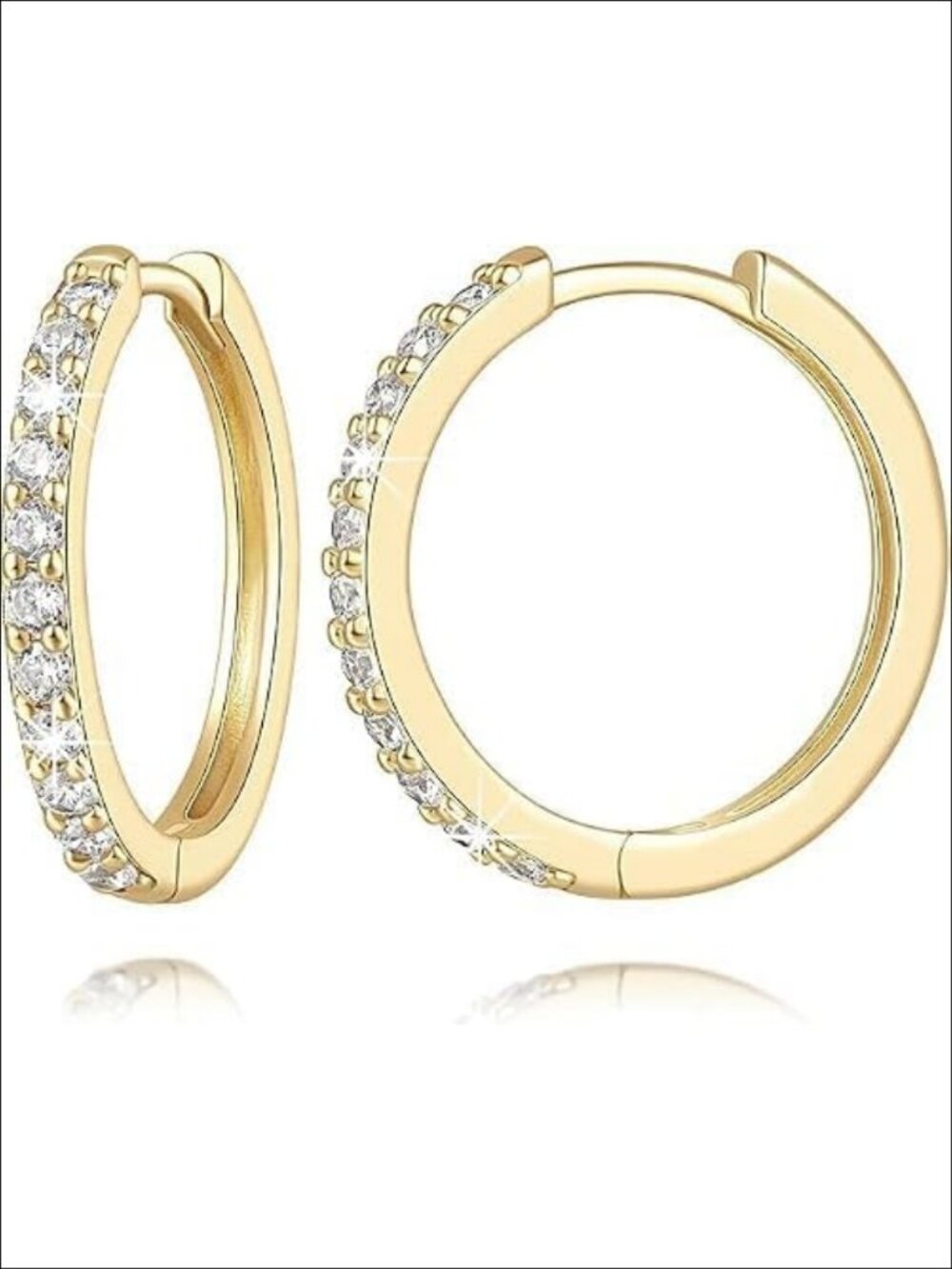 14K Gold Plated Hoop Earrings Women Dainty Sleek Chic Daily